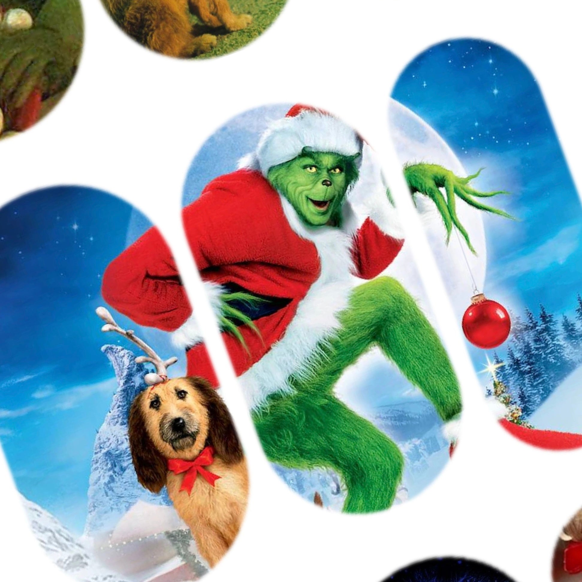 Las calcomanías de uñas Grinch